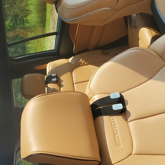 Car seat Headrest Hooks, gray, leather - Picture 3 of 5